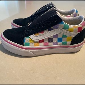 Rainbow Checkered Vans Shoes